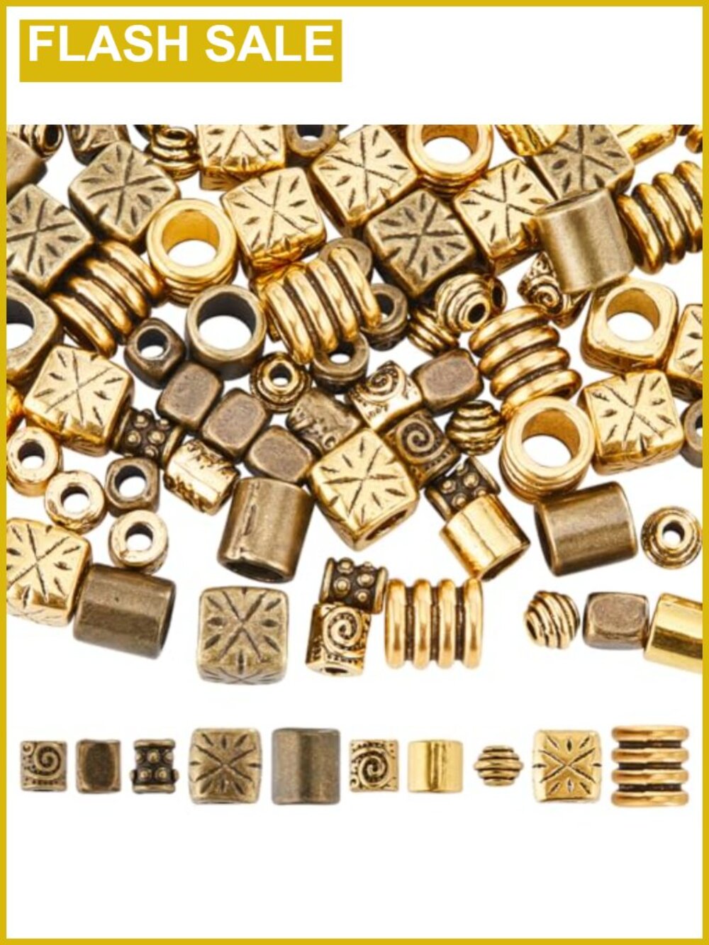 100 Pcs Alloy Spacer Beads Tibetan Style Jewelry Making DIY Necklaces Bracelets